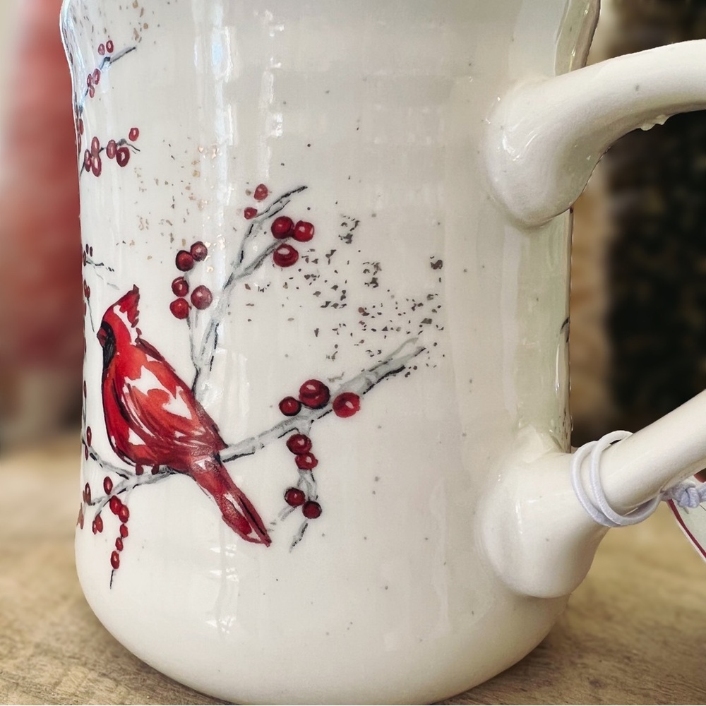 NEW Sheffield Home Ceramic Red & White Christmas Winter Cardinals Mug - Picture 6 of 8